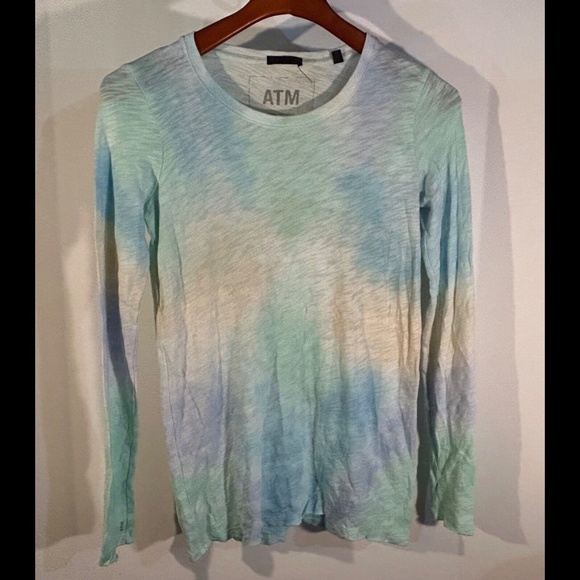 ATM Anthony Thomas Melillo Tops - NWOT ATM Anthony Thomas Melillo Tie-Dye Slub Long-Sleeve T-Shirt Amalfi Combo XS
